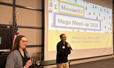 MentorNJ Mega Meetup 2025 Planning Leaders: Andrea Levandowski, NJSL & Doug Baldwin, Piscataway Public Library